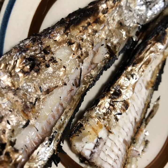 オーブンでタチウオの塩焼き